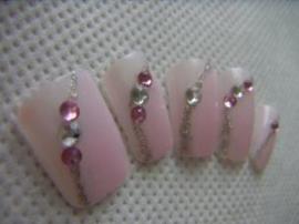 nail pink stone1