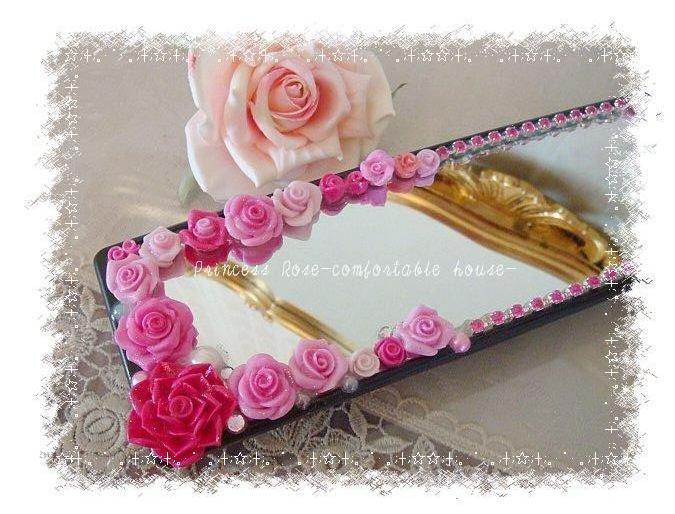 姫デコ♪車内用　薔薇のミラー