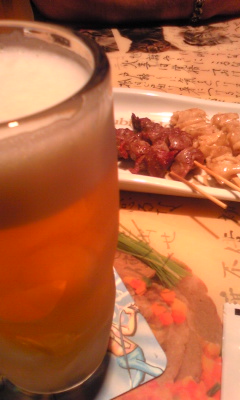 串盛り合わせ&ビール.jpg