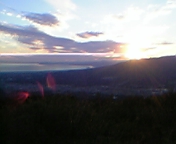 芦ノ湖スカイラインの夕暮れ