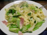 アスパラガスとベーコンのパスタ