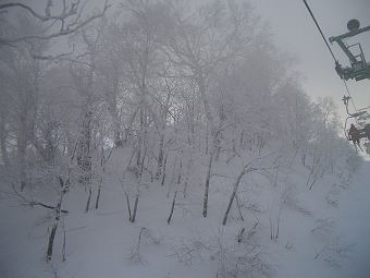 北かべリフトからもうすぐ山頂到着～～の景色♪