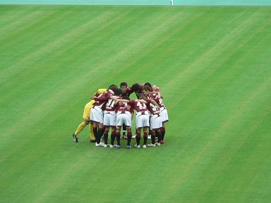 円陣：サテライトリーグ名古屋戦