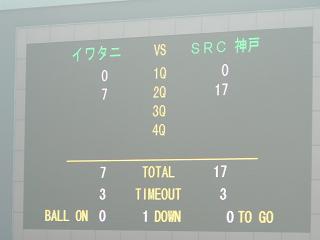 イワタニ戦前半終了スコア