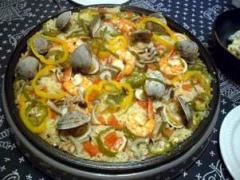 夕食のパエリヤ