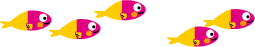 お魚ライン　ピンクと黄色　右向き