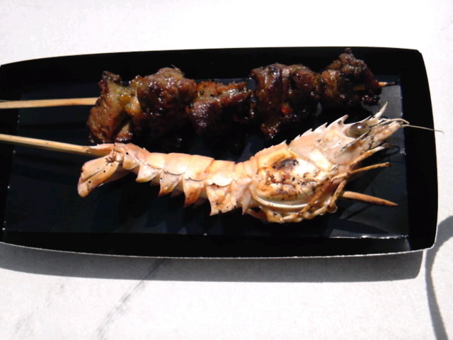 スカンピのグリル＆鴨肉のグリルディアボラ風