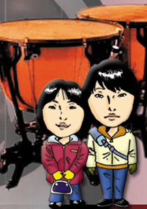 ティンパニーの前で