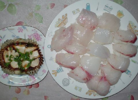 握り寿司と白子のホイル焼き