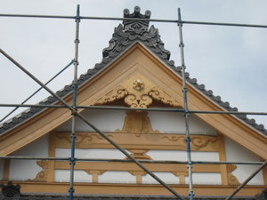 名古屋市の西山浄土宗 善光寺で本堂新築、入母屋造りの妻壁装飾