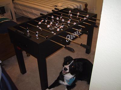 table soccer with Guinness