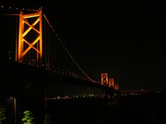 夜の瀬戸大橋（与島より）