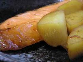 鮭とジャガイモの照り焼き