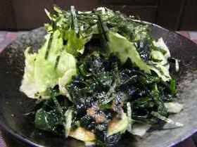 ワカメとレタスの明太子和え