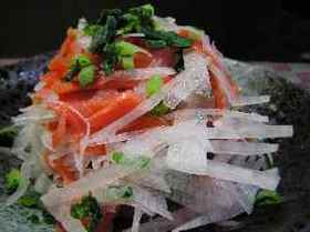 大根とサーモンのサラダ
