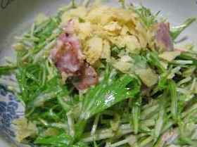 めちゃうま水菜とベーコンのサラダ