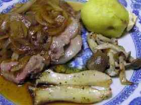 豚薄切り肉のオニオンソース