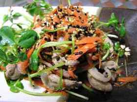 茹で豚のからしゴマソース