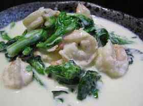 菜の花と海老のクリームシチュー