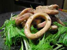 イカと水菜の梅味噌和え