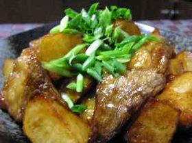 ジャガイモとタラのオイスターソース炒め