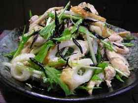 ヒジキと水菜とちくわの照り焼きサラダ