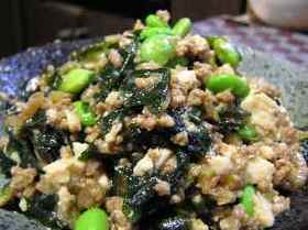 豆腐とワカメのからみ炒め