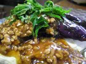 豆腐と焼きナスのあんかけ