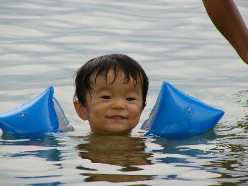 海で泳いだよ！