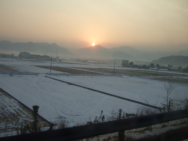 北陸道からの日の出