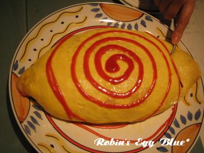 大きなオムレツ！。.・：☆