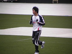 自主練中の梅井