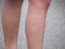 某選手の足には仁のタトゥーが。注）芝です