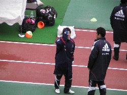 アップ中の上野と天野