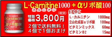 L-カルニチン　1000＋αリポ酸100