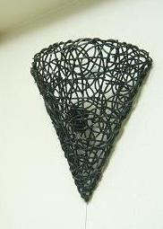 アジアン　ラタン　ブラケットランプ／斜め下（未点灯）