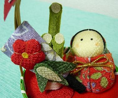 和紙ちりめんお手玉(お正月かご入)／アップ