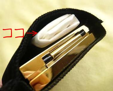 このティッシュのトコにブラシが入る