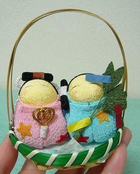 和紙ちりめんお手玉(七夕かご入)