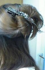 クリップでハーフアップ／ストレート後