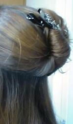 クリップでハーフアップ／ストレート左