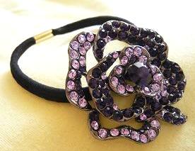 ヘアゴム／レディローズ（ＰＵベルベ）