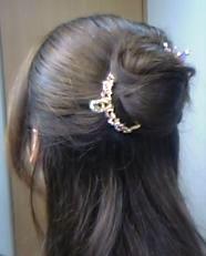 ３本足クリップでおだんごハーフ／後