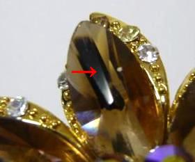 メタルクリップ／クリスタルフラワー（気泡？）