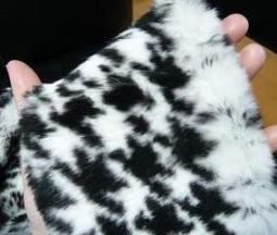 ラビット ファー マフラー／千鳥格子のアップ