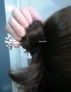 Ｕピンで束ねたおだんご（輪）を固定