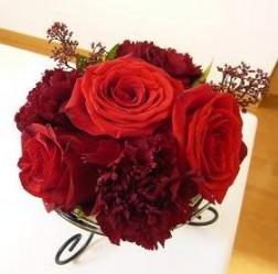 １００均のガラスボールスタンド（花）／上