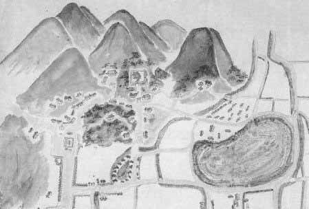 温泉郡道後村絵図 天明６年（1786）の道後村