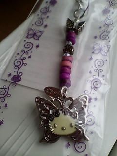 ★花と蝶★キティ★ビーズストラップ★新品