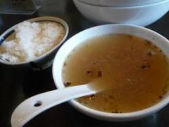 凡の風 つけ麺 塩 南印風 スープ割り　ライス